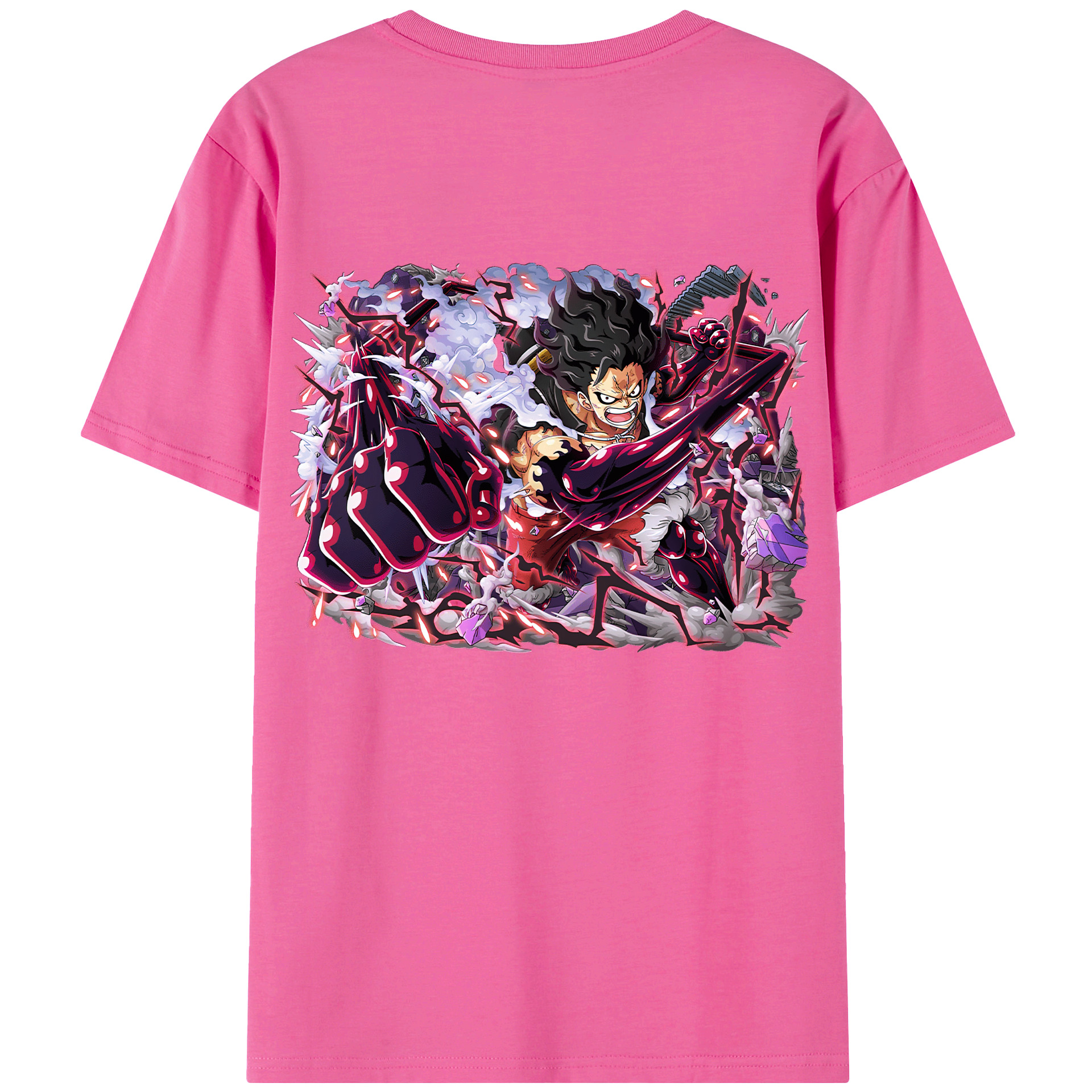 ワンピース モンキー・D・ルフィ ONE PIECE Monkey D. Luffy レディース半袖Tシャツ(バックプリント)